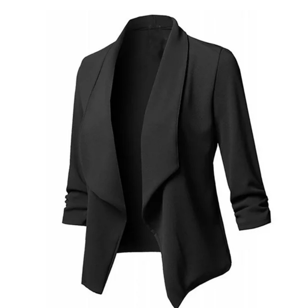 Express Black Open Front Blazer Size 6 w/ Front Slit Pockets for your Belongings